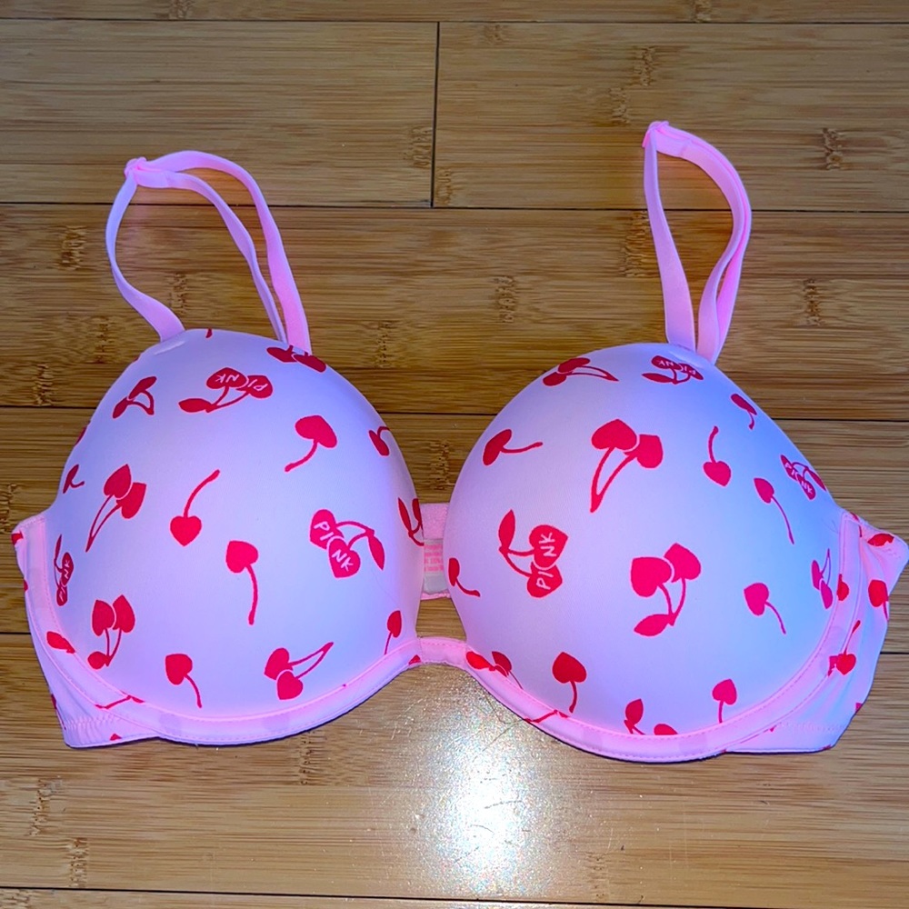 PINK CHERRY VICTORIA SECRET PUSH UP BRA 36C 🍒